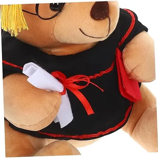 Oso De Peluche Graduación Con Gorro Y Diploma Tierno Calidad