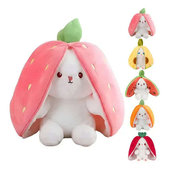 Peluche Conejo Frutal Con Cremallera Kawaii Orejas Largas