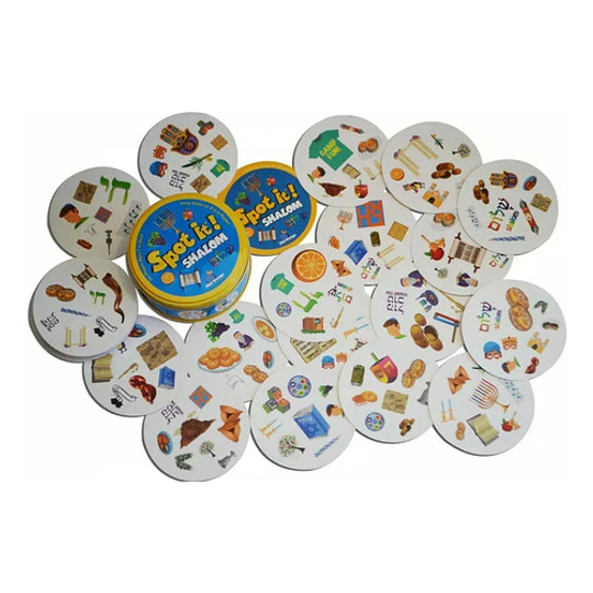 Juego De Cartas Mesa Game Spot It Niños Shalom Dobble