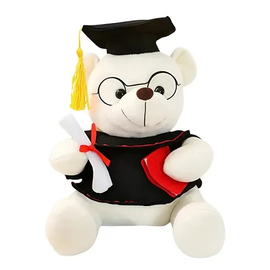 Oso De Peluche Graduación Con Gorro Y Diploma Tierno Calidad