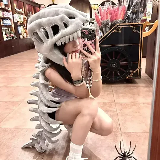 Peluche Dinosaurio Esqueleto Disfraz Cosplay Fossil Grande