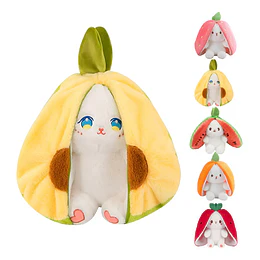 Peluche Conejo Frutal Con Cremallera Kawaii Orejas Largas
