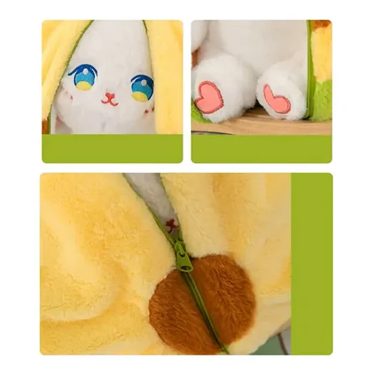 Peluche Conejo Frutal Con Cremallera Kawaii Orejas Largas