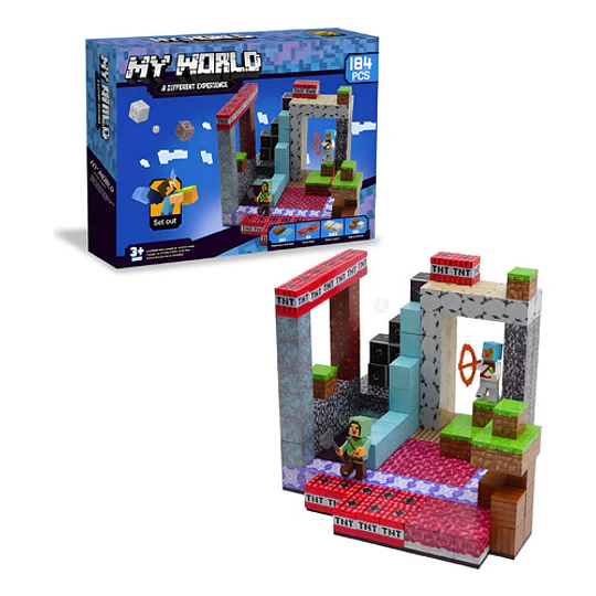 Minecraft Set Cubos Magnéticos En Caja Pixel Diseños Juguete