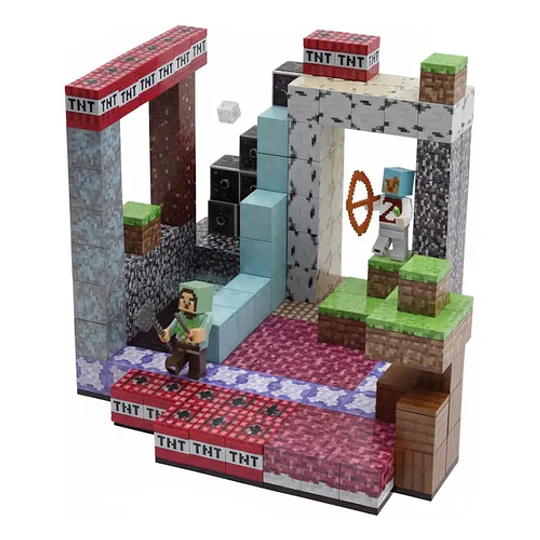 Minecraft Set Cubos Magnéticos En Caja Pixel Diseños Juguete