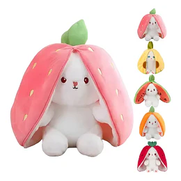 Peluche Conejo Frutal Con Cremallera Kawaii Orejas Largas
