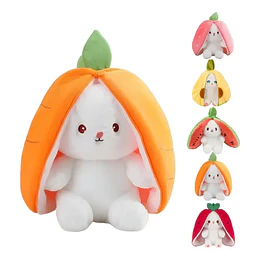 Peluche Conejo Frutal Con Cremallera Kawaii Orejas Largas