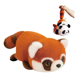 Peluche Panda Rojo Y Panda Reversible Para Niños (2 En 1)