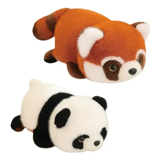 Peluche Panda Rojo Y Panda Reversible Para Niños (2 En 1)