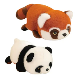 Peluche Panda Rojo Y Panda Reversible Para Niños (2 En 1)