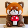 Peluche Panda Rojo Con Hongo Kawaii Suave Adorable Tierno