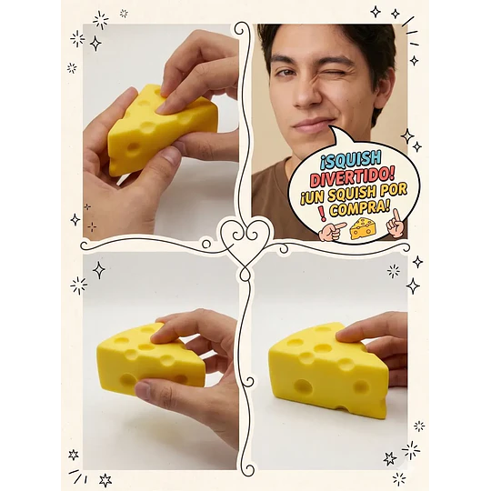 Squishy Queso Antiestrés Suave Amarillo Triangular Slow Rising