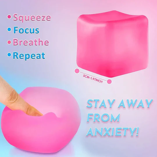 Pack 4 Cubos Sensoriales Squishy Antiestrés Sugar Ball de Silicona