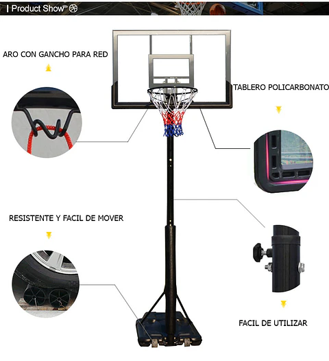 Pedestal Aro de Basketball Cross Pro