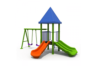 Juego Modular para Plaza Tres Resbalines y Columpio