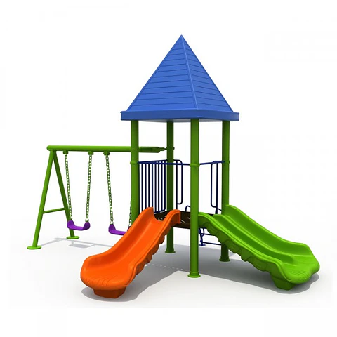 Juego Modular para Plaza Tres Resbalines y Columpio