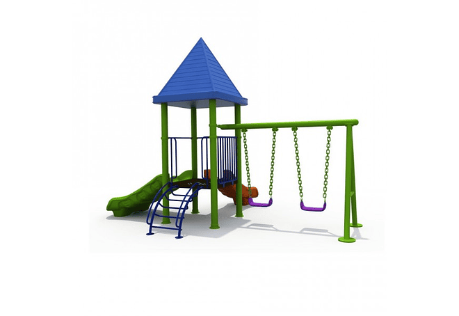 Juego Modular para Plaza Tres Resbalines y Columpio