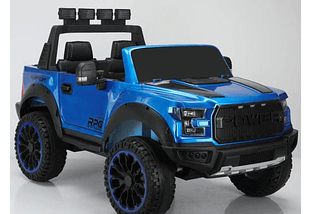 Camioneta Infantil diseño Raptor 4x4 Real, 12 Volts Full Azul Metalizado