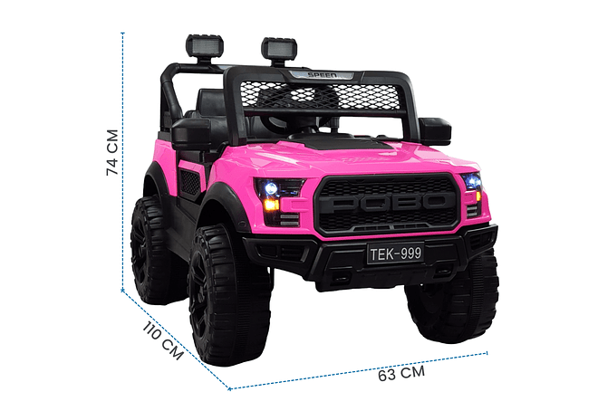 Camioneta Infantil a Batería Diseño Raptor- 12 Vlots  4×4  - Rosada