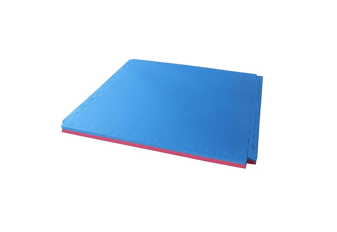 10 Planchas Goma Eva Tatami de 1 x 1 Metro - 20 mm / 10m2 Reversible Azul/ Rojo