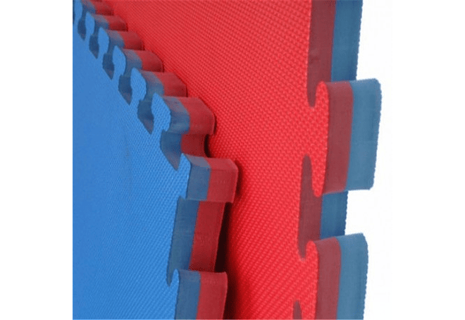 10 Planchas Goma Eva Tatami de 1 x 1 Metro - 20 mm / 10m2 Reversible Azul/ Rojo