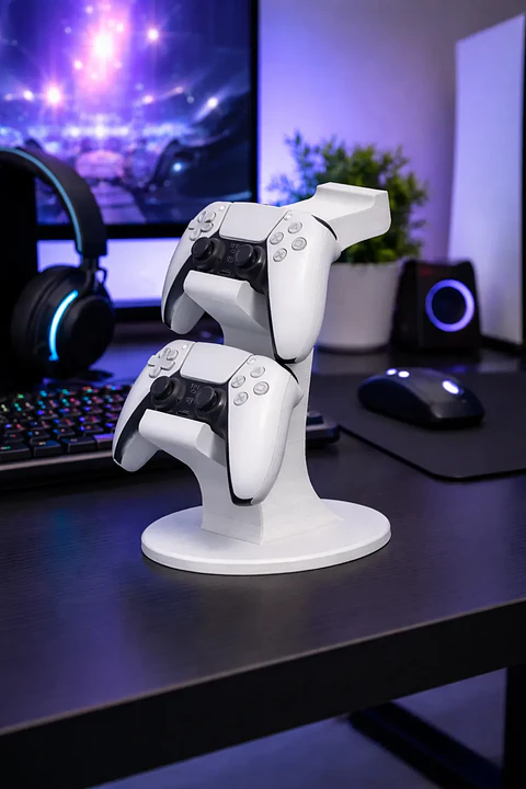Soporte para controles PS5 y auriculares.