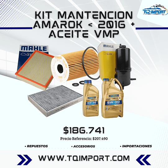 Kit Mantención Amarok < 2016 + Aceite VMP