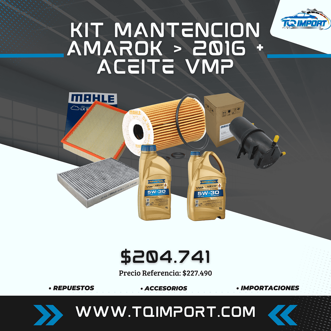 Kit Mantención Amarok > 2016 + Aceite VMP 1