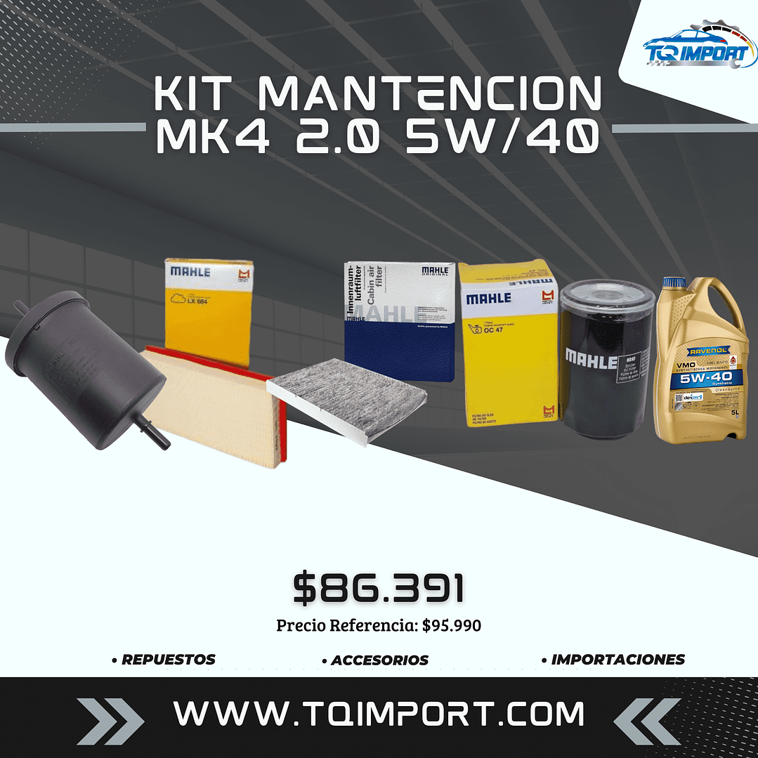 Kit Mantención MK4 2.0 5w/40 1