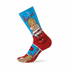 CALCETINES CON DIBUJOS AZULES/ROJOS L (40-43)