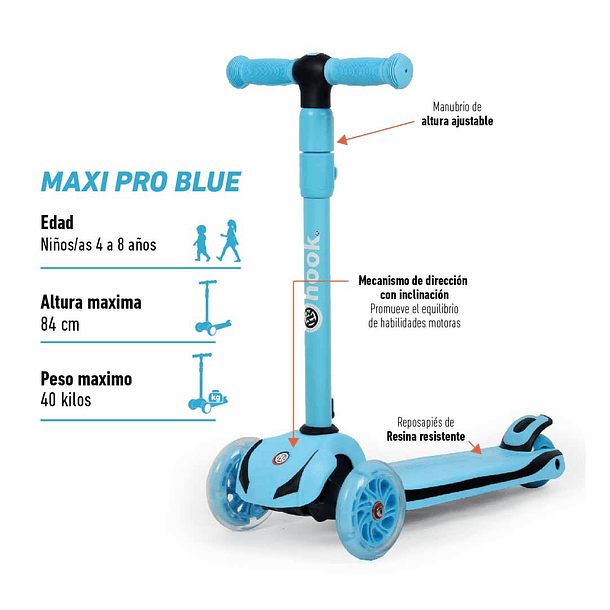 SCOOTER HOOK MAXI PRO BLUE 8
