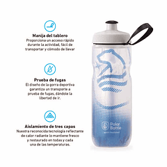 BOTELLA SPORT INSULATED 600ML BIG BEAR SILVER/COBALT BLUE