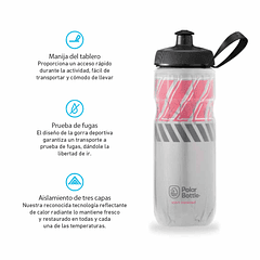 BOTELLA SPORT INSULATED 600ML SILVER/RACING RED