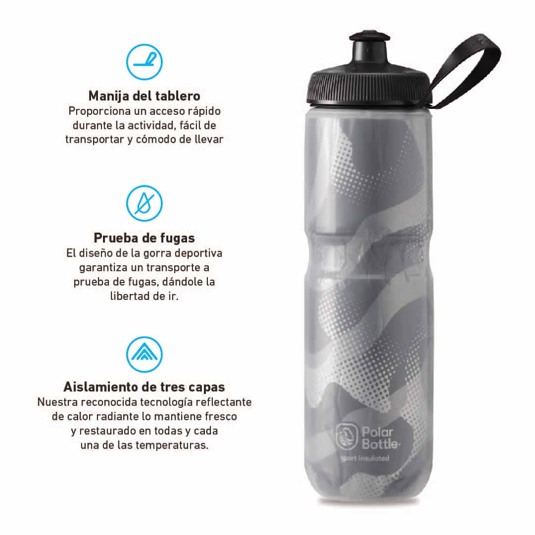 Botella sport insulated 700ml contender charcoal/silver