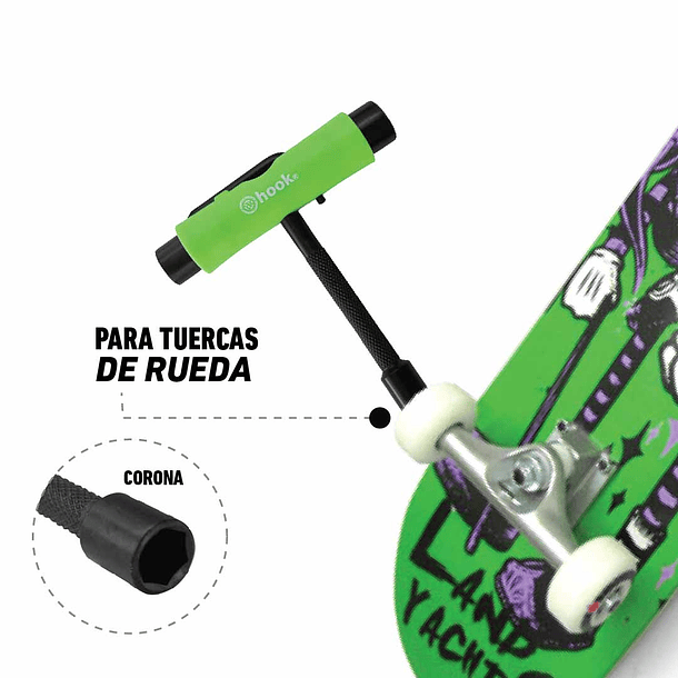 HERRAMIENTA PRO PARA PATINES HOOK /PENNY GREEN 5