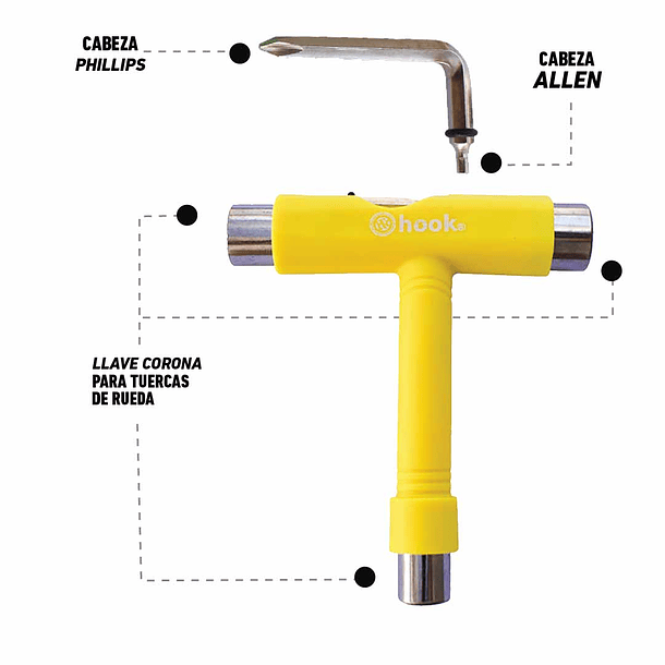 HERRAMIENTA PARA PATINES HOOK /PENNY YELLOW 3