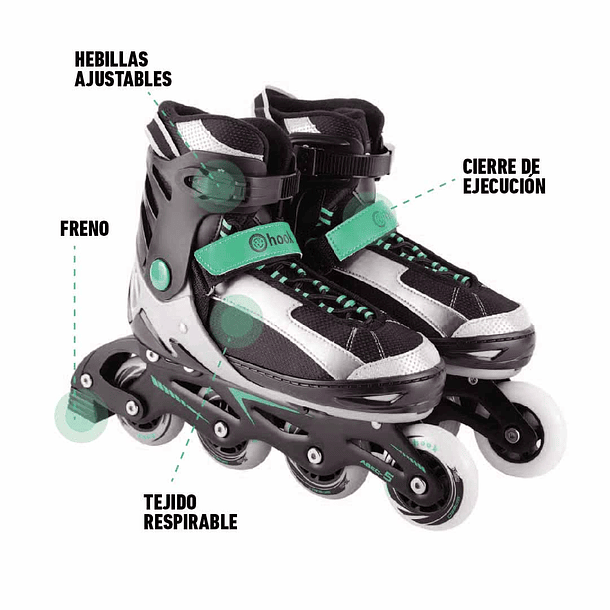 PATINES HOOK POWER GREEN XS (27-30) 9