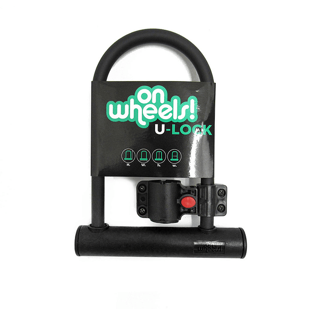 U-LOCK ONWHEELS CORTO CON SOPORTE - NEGRO 5