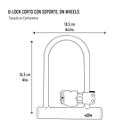U-LOCK ONWHEELS CORTO CON SOPORTE - NEGRO 9
