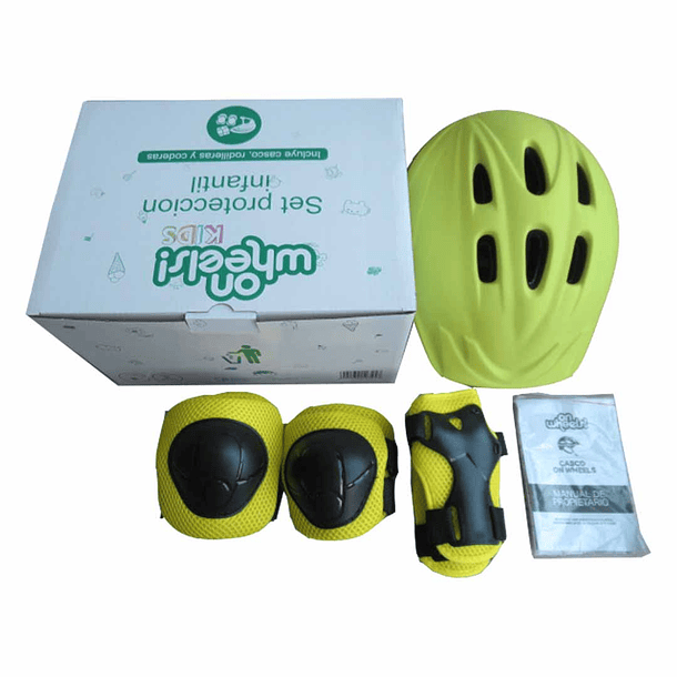 SET CASCO Y PROTECCIONES OW INFANTIL AMARILLO 8