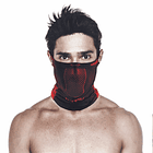 MASCARA DEPORTIVA SLIM-FIT SIN CUELLO REVERSIBLE X5S -NEGRO/ROJO 1