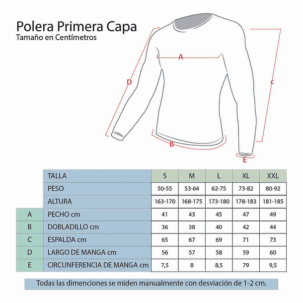 POLERA PRIMERA CAPA ONWHEELS TALLA 2XL 5