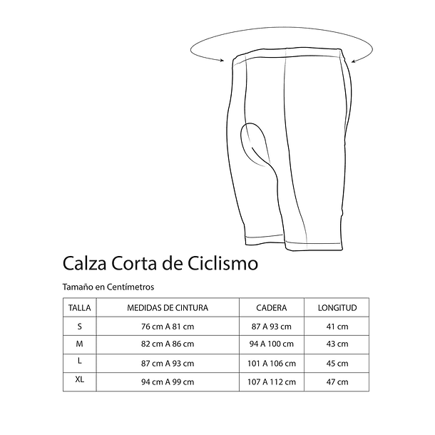 CALZA CORTA DE CICLISMO -S 6