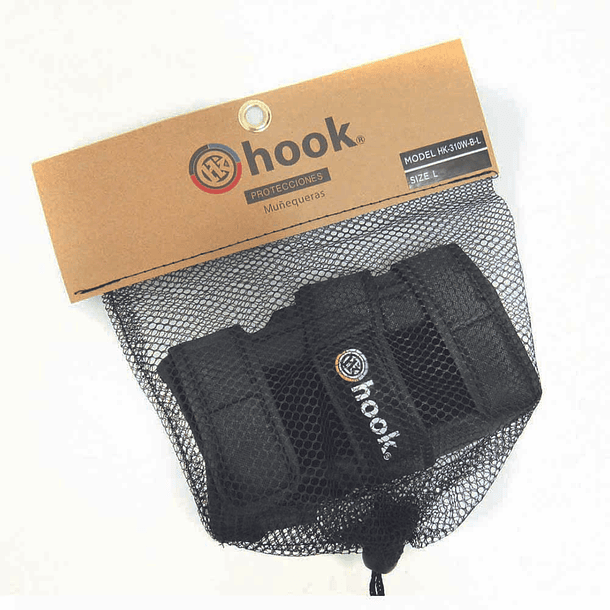 MUÑEQUERAS HOOK 406 NEGRA TALLA L 11