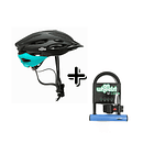 CASCO SPORT ONWHEELS NEGRO AZUL M (55-58CM)+U-LOCK ONWHEELS CORTO CON SOPORTE - AZUL 1