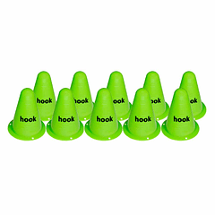 10 CONO  HOOK PARA FREESTYLE SLALOM VERDE