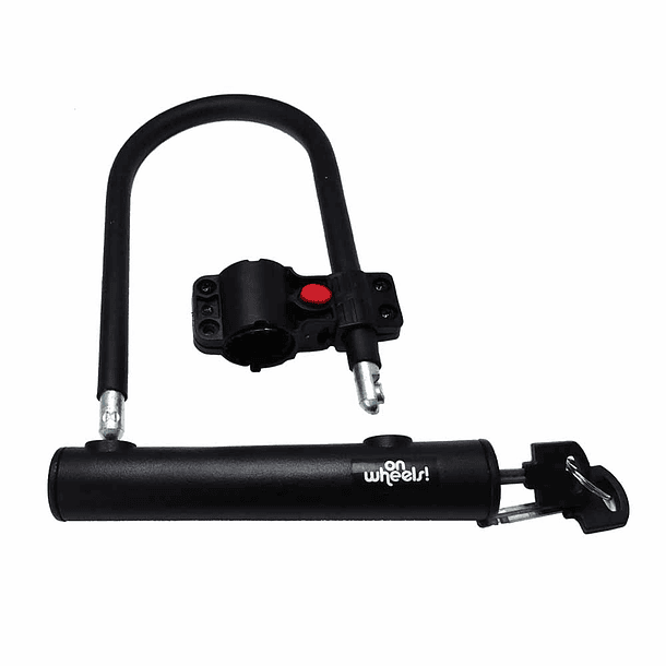 U-LOCK ONWHEELS CORTO CON SOPORTE - NEGRO 3