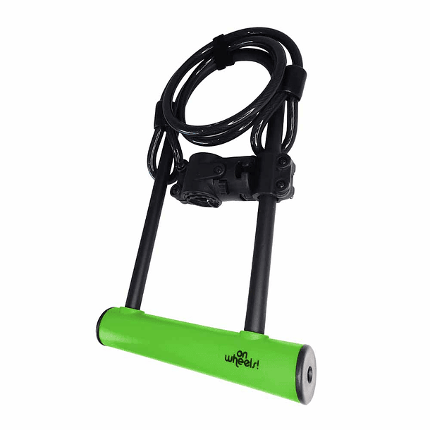 U-LOCK ONWHEELS LARGO CON PIOLA Y SOPORTE - VERDE 2