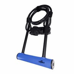 U-LOCK ONWHEELS LARGO CON PIOLA Y SOPORTE - AZUL