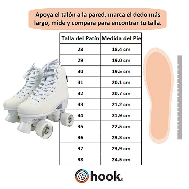 PATINES HOOK SCHOOL WHITE 30 6